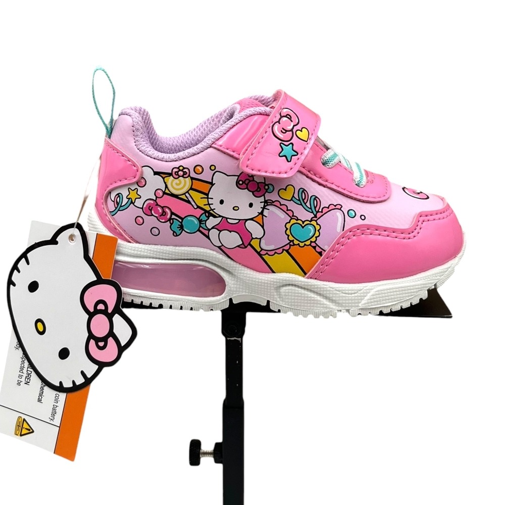 Hello Kitty Toddler Girls Slip-on Light-up Sneakers Size 8 Pink-lavender-aqua